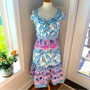 Lilly Pulitzer Blue and Pink Patterned Dress